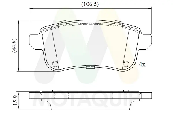 Bremsbelagsatz, Scheibenbremse Hinterachse MOTAQUIP LVXL2047