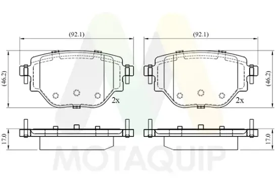 Bremsbelagsatz, Scheibenbremse Hinterachse MOTAQUIP LVXL2051 Bild Bremsbelagsatz, Scheibenbremse Hinterachse MOTAQUIP LVXL2051