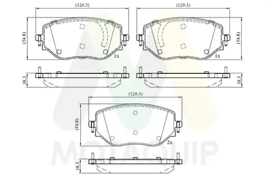 Bremsbelagsatz, Scheibenbremse Vorderachse MOTAQUIP LVXL2053 Bild Bremsbelagsatz, Scheibenbremse Vorderachse MOTAQUIP LVXL2053