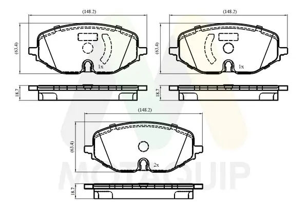 Bremsbelagsatz, Scheibenbremse Vorderachse MOTAQUIP LVXL2060