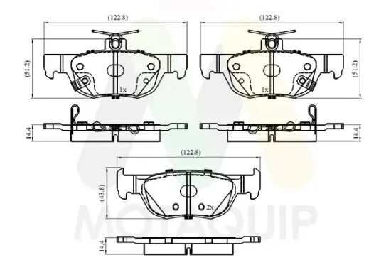 Bremsbelagsatz, Scheibenbremse Hinterachse MOTAQUIP LVXL2066 Bild Bremsbelagsatz, Scheibenbremse Hinterachse MOTAQUIP LVXL2066