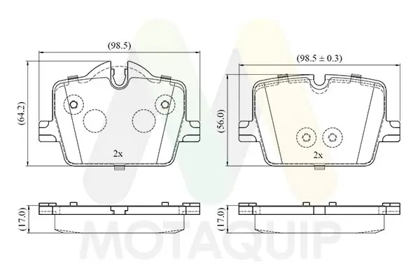 Bremsbelagsatz, Scheibenbremse Hinterachse MOTAQUIP LVXL2074