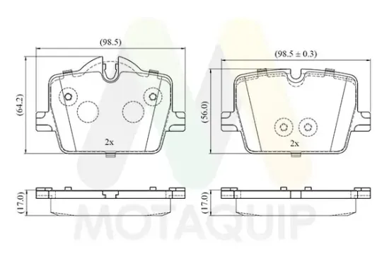 Bremsbelagsatz, Scheibenbremse Hinterachse MOTAQUIP LVXL2074 Bild Bremsbelagsatz, Scheibenbremse Hinterachse MOTAQUIP LVXL2074