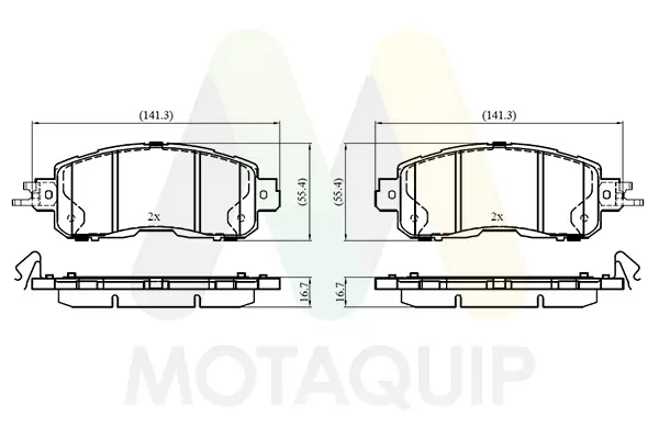 Bremsbelagsatz, Scheibenbremse Vorderachse MOTAQUIP LVXL2097