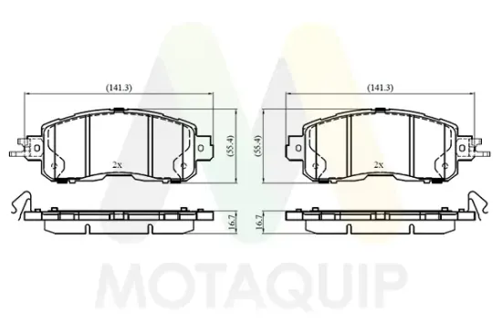 Bremsbelagsatz, Scheibenbremse Vorderachse MOTAQUIP LVXL2097 Bild Bremsbelagsatz, Scheibenbremse Vorderachse MOTAQUIP LVXL2097