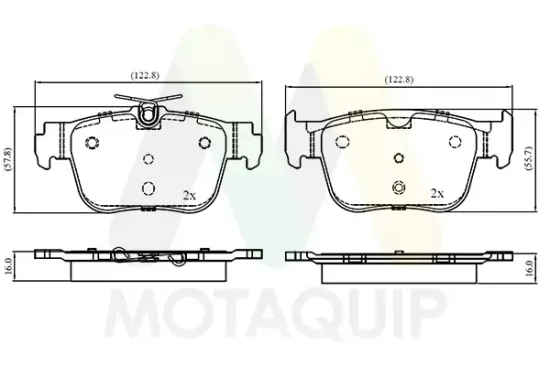 Bremsbelagsatz, Scheibenbremse Hinterachse MOTAQUIP LVXL2102 Bild Bremsbelagsatz, Scheibenbremse Hinterachse MOTAQUIP LVXL2102