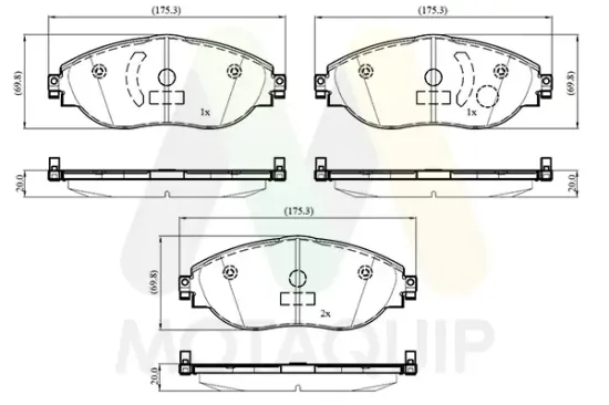 Bremsbelagsatz, Scheibenbremse Vorderachse MOTAQUIP LVXL2116 Bild Bremsbelagsatz, Scheibenbremse Vorderachse MOTAQUIP LVXL2116