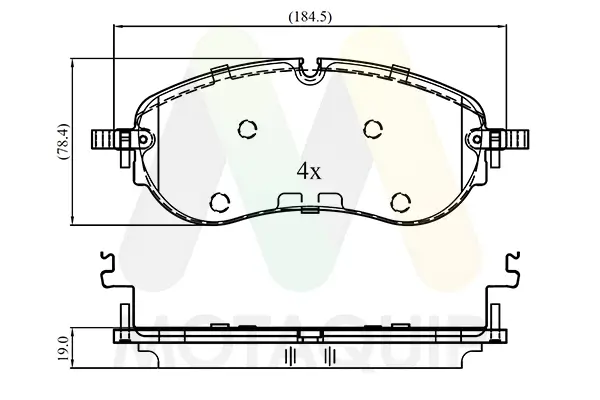 Bremsbelagsatz, Scheibenbremse Vorderachse MOTAQUIP LVXL2124