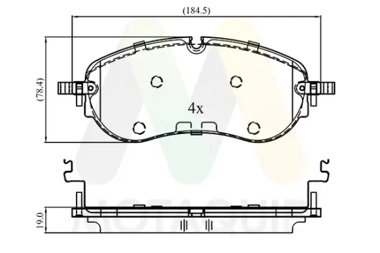 Bremsbelagsatz, Scheibenbremse Vorderachse MOTAQUIP LVXL2124 Bild Bremsbelagsatz, Scheibenbremse Vorderachse MOTAQUIP LVXL2124