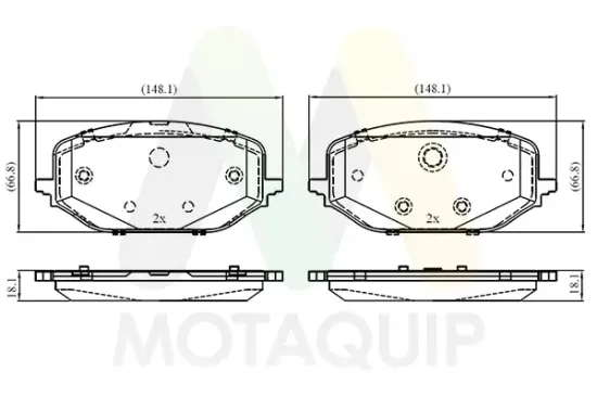 Bremsbelagsatz, Scheibenbremse Vorderachse MOTAQUIP LVXL2127 Bild Bremsbelagsatz, Scheibenbremse Vorderachse MOTAQUIP LVXL2127