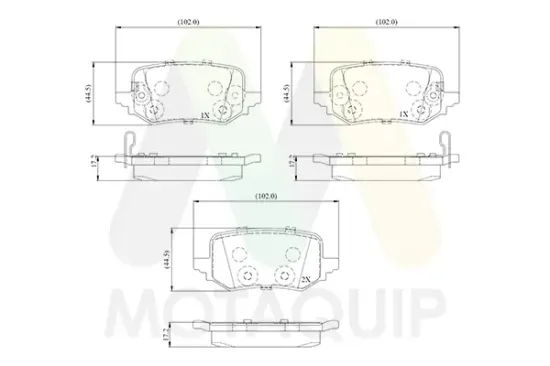 Bremsbelagsatz, Scheibenbremse Hinterachse MOTAQUIP LVXL2207 Bild Bremsbelagsatz, Scheibenbremse Hinterachse MOTAQUIP LVXL2207