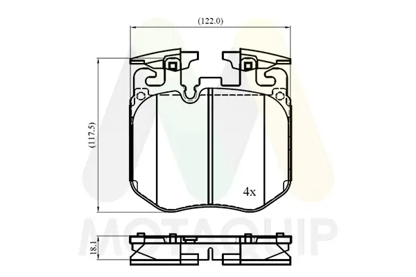 Bremsbelagsatz, Scheibenbremse Vorderachse MOTAQUIP LVXL2227