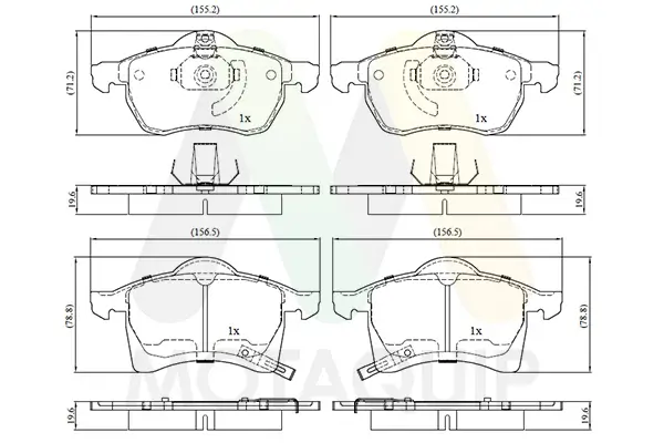 Bremsbelagsatz, Scheibenbremse Vorderachse MOTAQUIP LVXL286