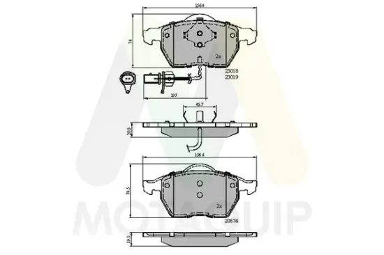 Bremsbelagsatz, Scheibenbremse Vorderachse MOTAQUIP LVXL296 Bild Bremsbelagsatz, Scheibenbremse Vorderachse MOTAQUIP LVXL296