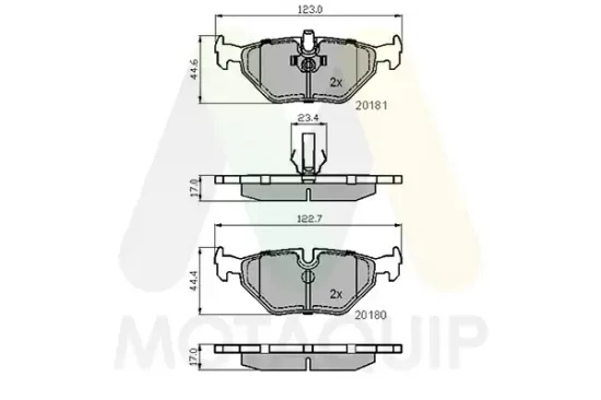 Bremsbelagsatz, Scheibenbremse Hinterachse MOTAQUIP LVXL327 Bild Bremsbelagsatz, Scheibenbremse Hinterachse MOTAQUIP LVXL327