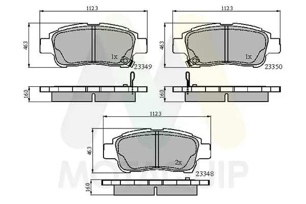 Bremsbelagsatz, Scheibenbremse Vorderachse MOTAQUIP LVXL345