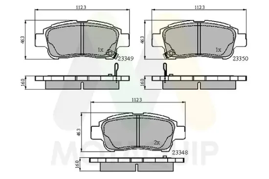Bremsbelagsatz, Scheibenbremse Vorderachse MOTAQUIP LVXL345 Bild Bremsbelagsatz, Scheibenbremse Vorderachse MOTAQUIP LVXL345