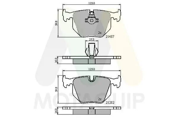 Bremsbelagsatz, Scheibenbremse Hinterachse MOTAQUIP LVXL501