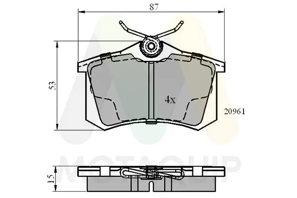 Bremsbelagsatz, Scheibenbremse Hinterachse MOTAQUIP LVXL504