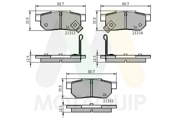 Bremsbelagsatz, Scheibenbremse Hinterachse MOTAQUIP LVXL533