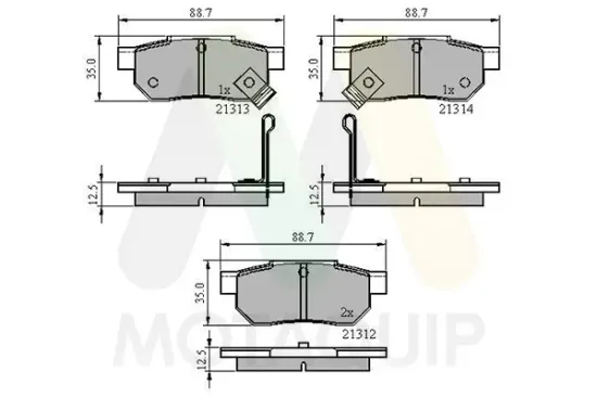 Bremsbelagsatz, Scheibenbremse Hinterachse MOTAQUIP LVXL533 Bild Bremsbelagsatz, Scheibenbremse Hinterachse MOTAQUIP LVXL533