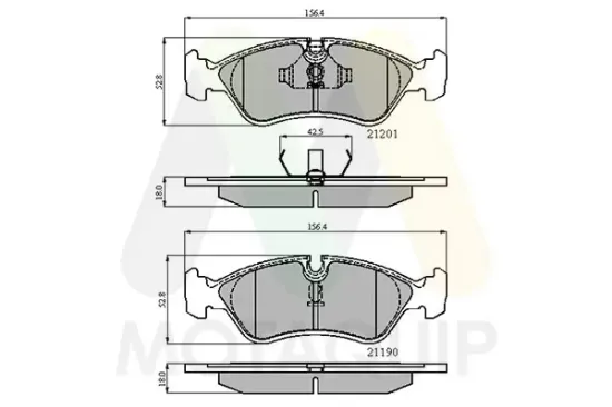 Bremsbelagsatz, Scheibenbremse Vorderachse MOTAQUIP LVXL534 Bild Bremsbelagsatz, Scheibenbremse Vorderachse MOTAQUIP LVXL534