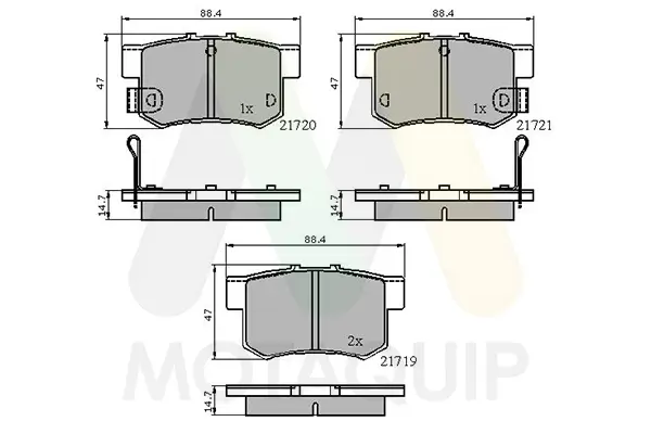 Bremsbelagsatz, Scheibenbremse Hinterachse MOTAQUIP LVXL550