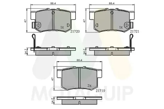 Bremsbelagsatz, Scheibenbremse Hinterachse MOTAQUIP LVXL550 Bild Bremsbelagsatz, Scheibenbremse Hinterachse MOTAQUIP LVXL550