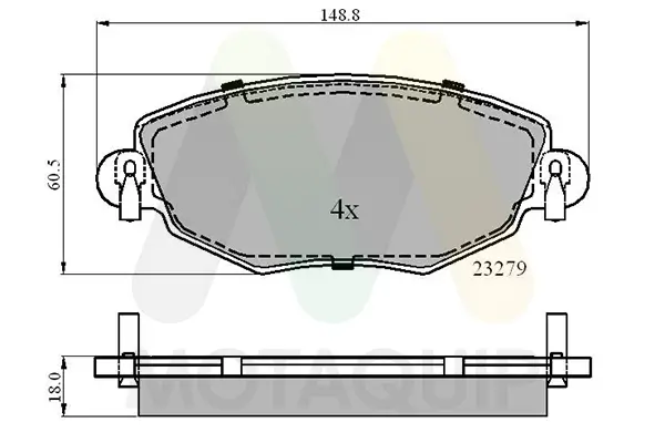 Bremsbelagsatz, Scheibenbremse Vorderachse MOTAQUIP LVXL650