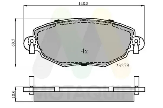 Bremsbelagsatz, Scheibenbremse Vorderachse MOTAQUIP LVXL650 Bild Bremsbelagsatz, Scheibenbremse Vorderachse MOTAQUIP LVXL650
