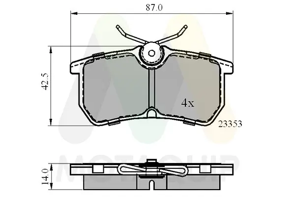 Bremsbelagsatz, Scheibenbremse Hinterachse MOTAQUIP LVXL680
