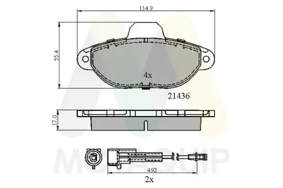 Bremsbelagsatz, Scheibenbremse Vorderachse MOTAQUIP LVXL706 Bild Bremsbelagsatz, Scheibenbremse Vorderachse MOTAQUIP LVXL706