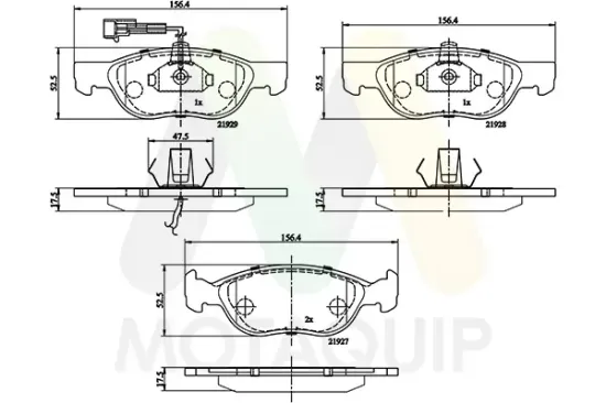 Bremsbelagsatz, Scheibenbremse Vorderachse MOTAQUIP LVXL870 Bild Bremsbelagsatz, Scheibenbremse Vorderachse MOTAQUIP LVXL870