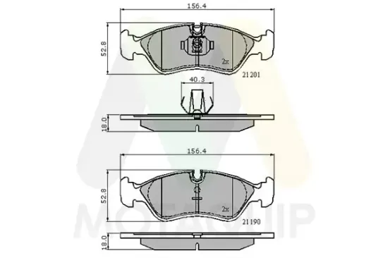 Bremsbelagsatz, Scheibenbremse Vorderachse MOTAQUIP LVXL986 Bild Bremsbelagsatz, Scheibenbremse Vorderachse MOTAQUIP LVXL986