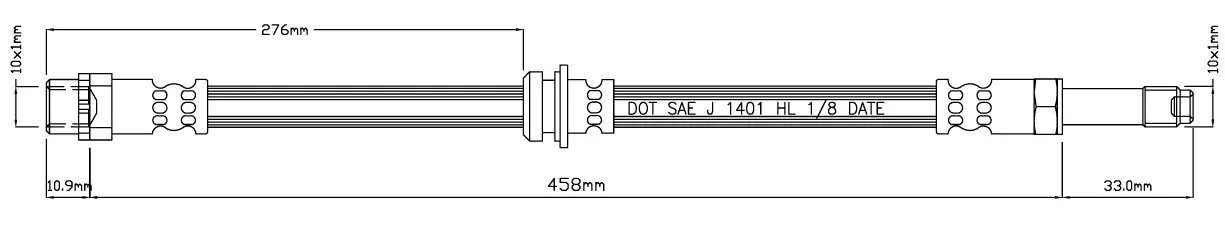 Bremsschlauch hinten MOTAQUIP VBJ311