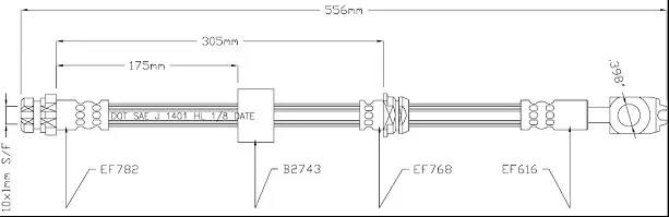 Bremsschlauch vorne MOTAQUIP VBJ421