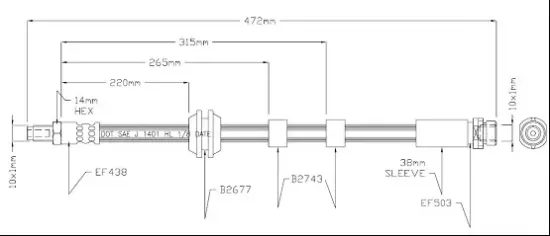 Bremsschlauch vorne MOTAQUIP VBJ597 Bild Bremsschlauch vorne MOTAQUIP VBJ597