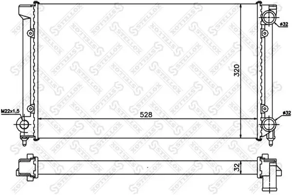 Kühler, Motorkühlung STELLOX 10-25003-SX