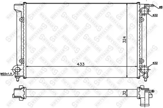 Kühler, Motorkühlung STELLOX 10-25004-SX Bild Kühler, Motorkühlung STELLOX 10-25004-SX