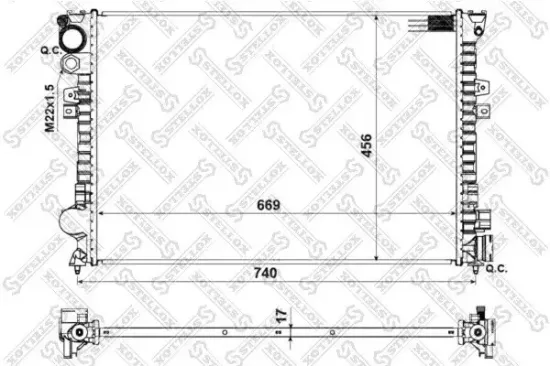 Kühler, Motorkühlung STELLOX 10-25028-SX Bild Kühler, Motorkühlung STELLOX 10-25028-SX