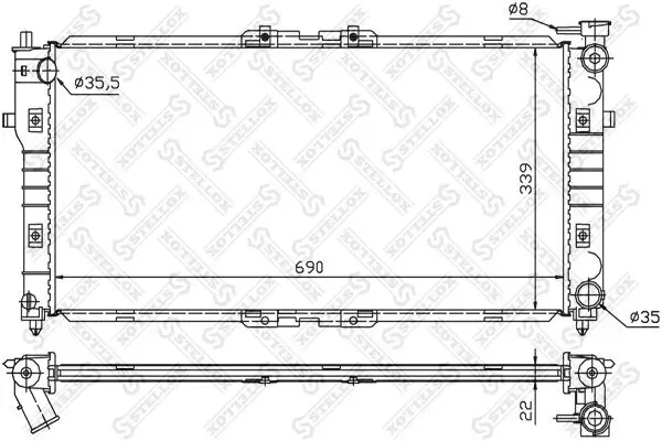 Kühler, Motorkühlung STELLOX 10-25033-SX