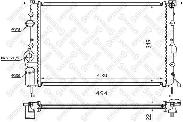 Kühler, Motorkühlung STELLOX 10-25040-SX