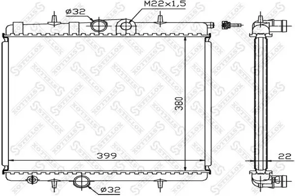 Kühler, Motorkühlung STELLOX 10-25122-SX
