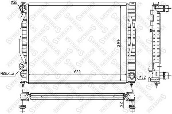 Kühler, Motorkühlung STELLOX 10-25125-SX