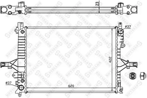 Kühler, Motorkühlung STELLOX 10-25165-SX Bild Kühler, Motorkühlung STELLOX 10-25165-SX