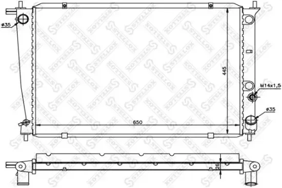 Kühler, Motorkühlung STELLOX 10-25184-SX Bild Kühler, Motorkühlung STELLOX 10-25184-SX