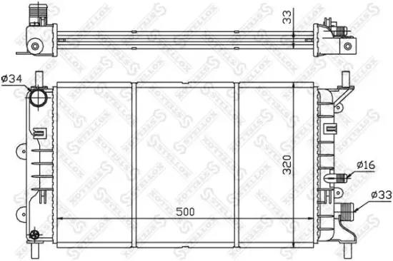 Kühler, Motorkühlung STELLOX 10-25213-SX Bild Kühler, Motorkühlung STELLOX 10-25213-SX