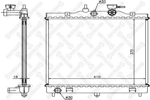 Kühler, Motorkühlung STELLOX 10-25299-SX