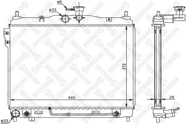 Kühler, Motorkühlung STELLOX 10-25303-SX