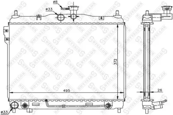 Kühler, Motorkühlung STELLOX 10-25303-SX Bild Kühler, Motorkühlung STELLOX 10-25303-SX